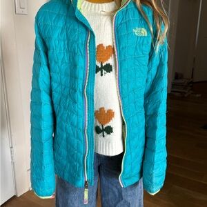 The North Face Turquoise Quilted Jacket